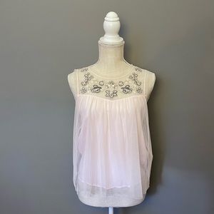 Hollister Blush Tulle Blouse